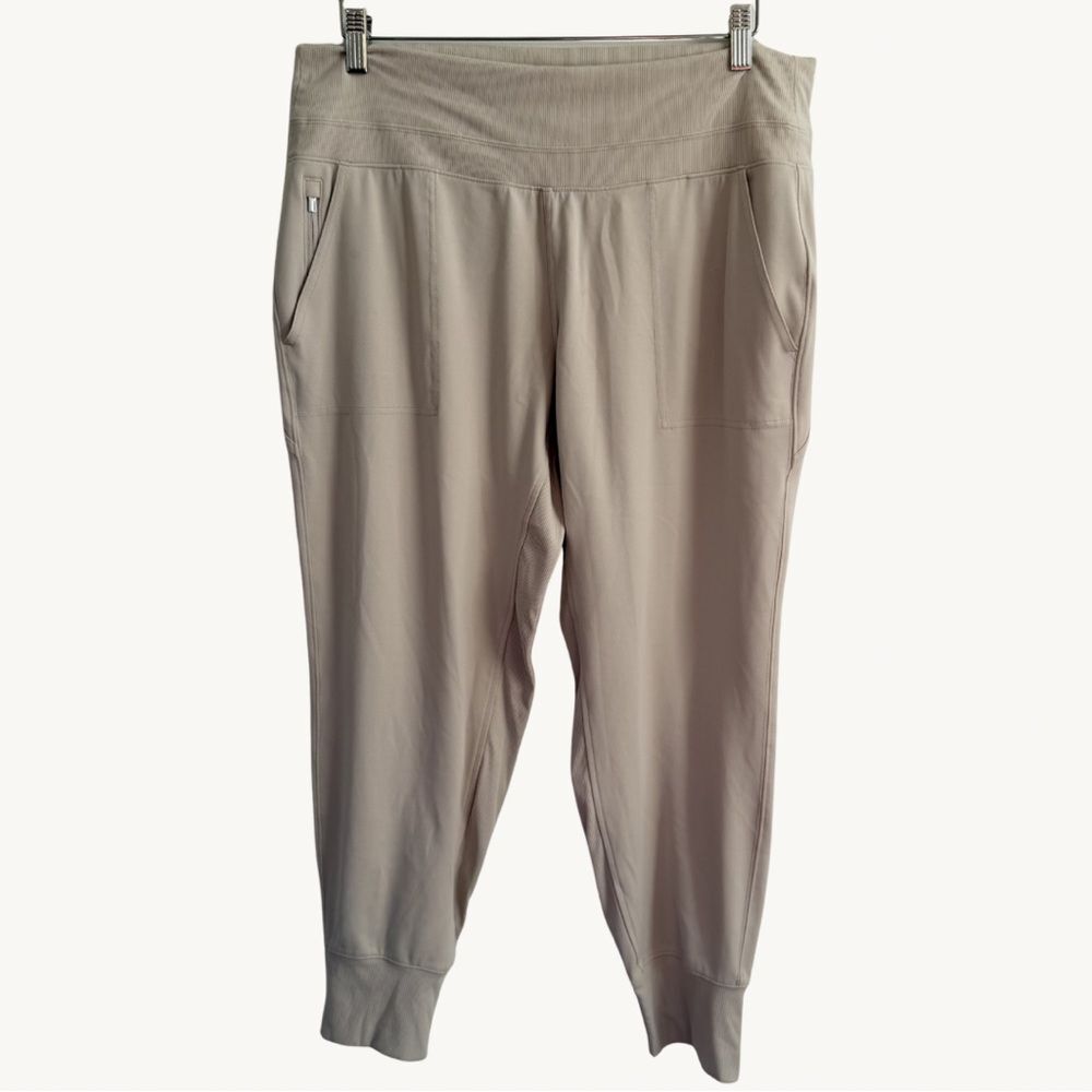 Athleta Venice Jogger Pants Women XL Beige MidRise Lightweight Travel Athleisure - Picture 5 of 13